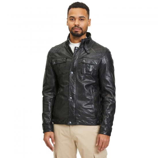 Geaca de Piele Barbati Gipsy Neagra GMNevado Geaca de Piele Barbati Gipsy Neagra GMNevado