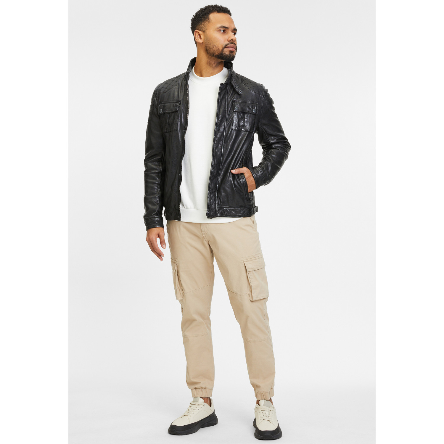 Geaca de Piele Barbati Gipsy Neagra GMNevado – Black Friday