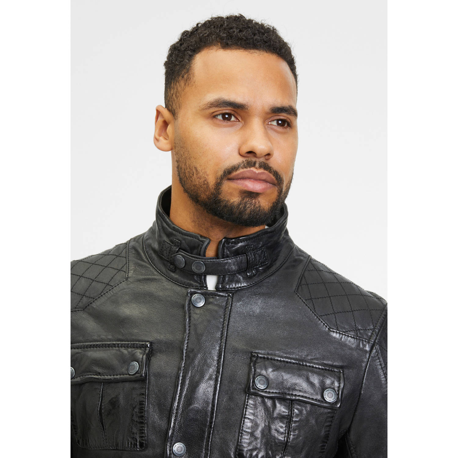 Geaca de Piele Barbati Gipsy Neagra GMNevado – Black Friday