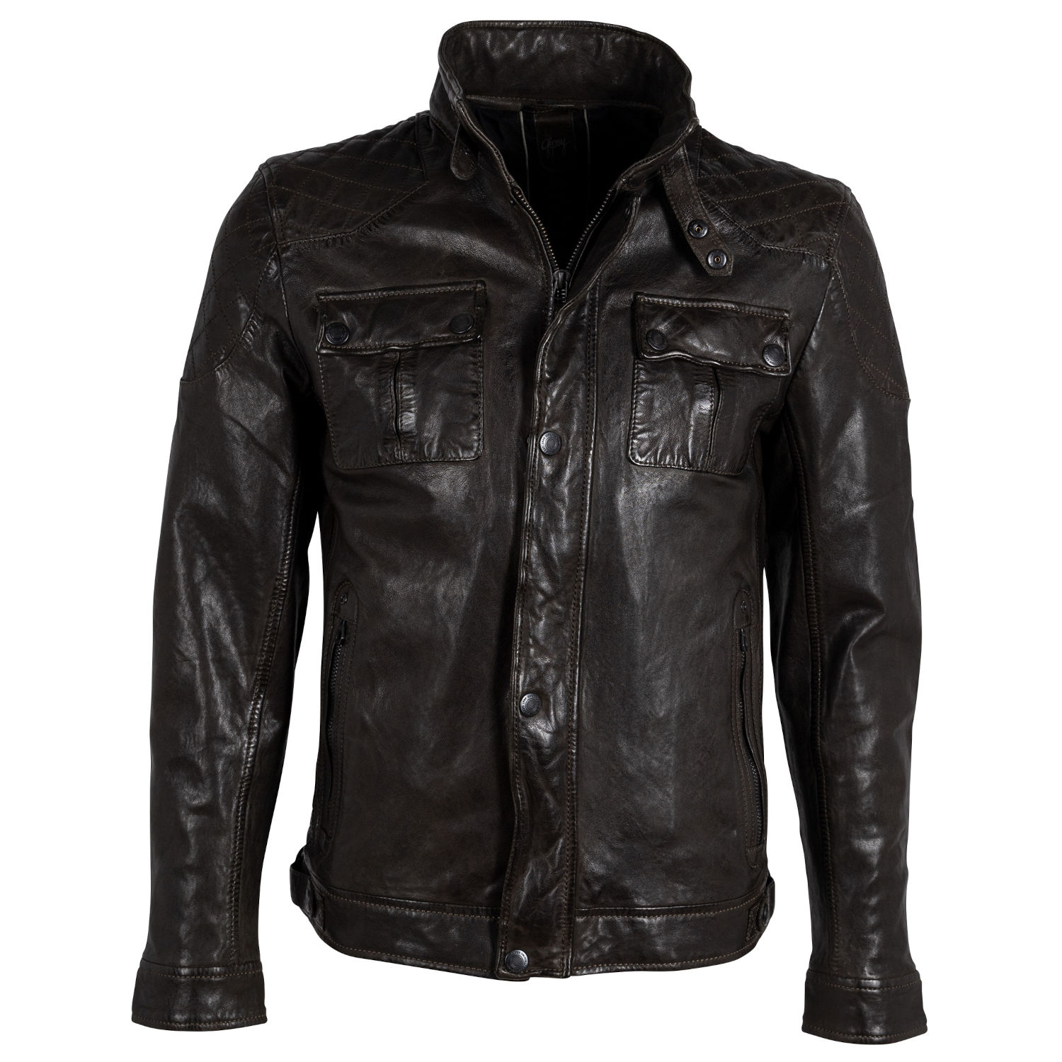 Geaca de Piele Barbati Gipsy Olive Inchis GMNevado – Black Friday