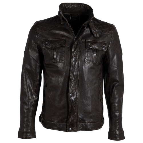 Geaca de Piele Barbati Gipsy Olive Inchis GMNevado