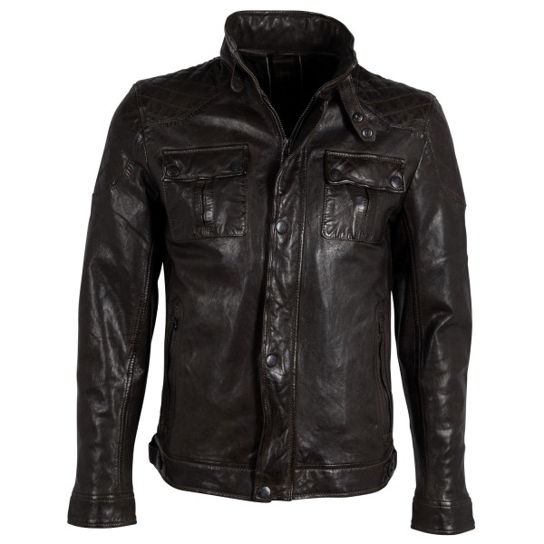 Geaca de Piele Barbati Gipsy Olive Inchis GMNevado – Black Friday — fotografia 1