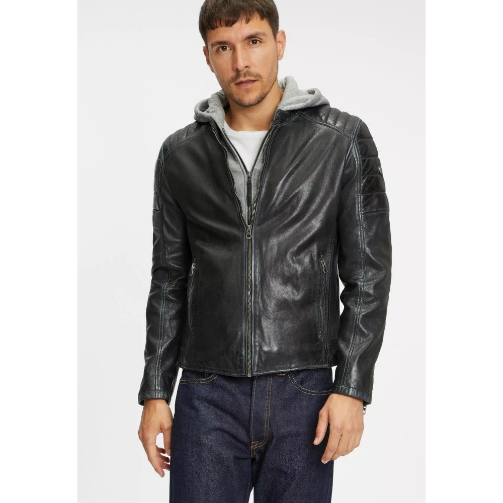Geaca de Piele Barbati Gipsy Negru/Gri GMOrmey Geaca de Piele Barbati Gipsy Negru/Gri GMOrmey - readytowear.ro