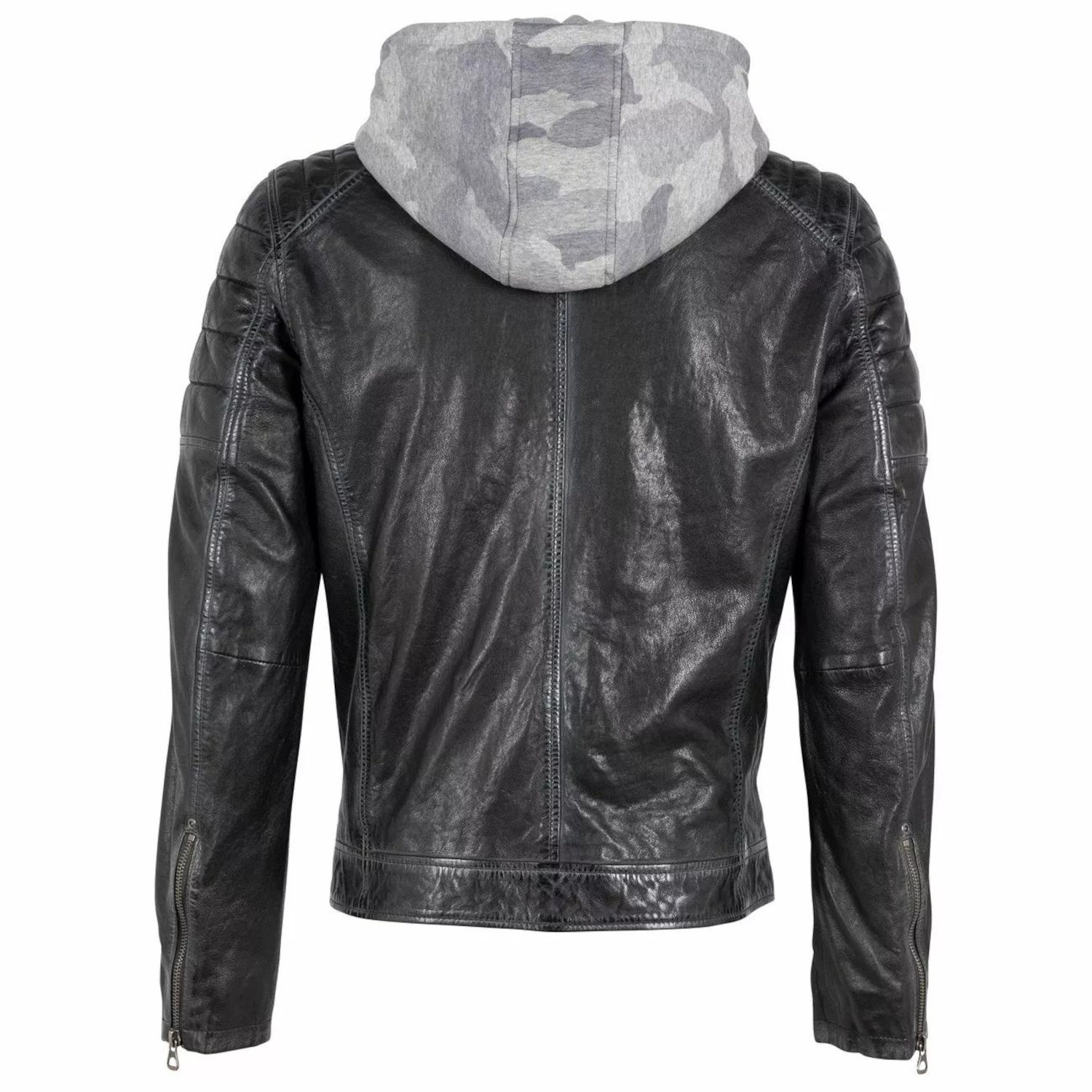 Geaca de Piele Barbati Gipsy Negru/Gri GMOrmey – Black Friday