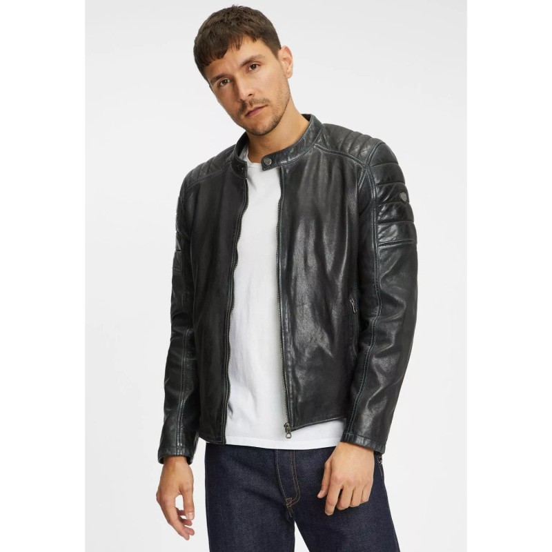 Geaca de Piele Barbati Gipsy Negru/Gri GMOrmey – Black Friday