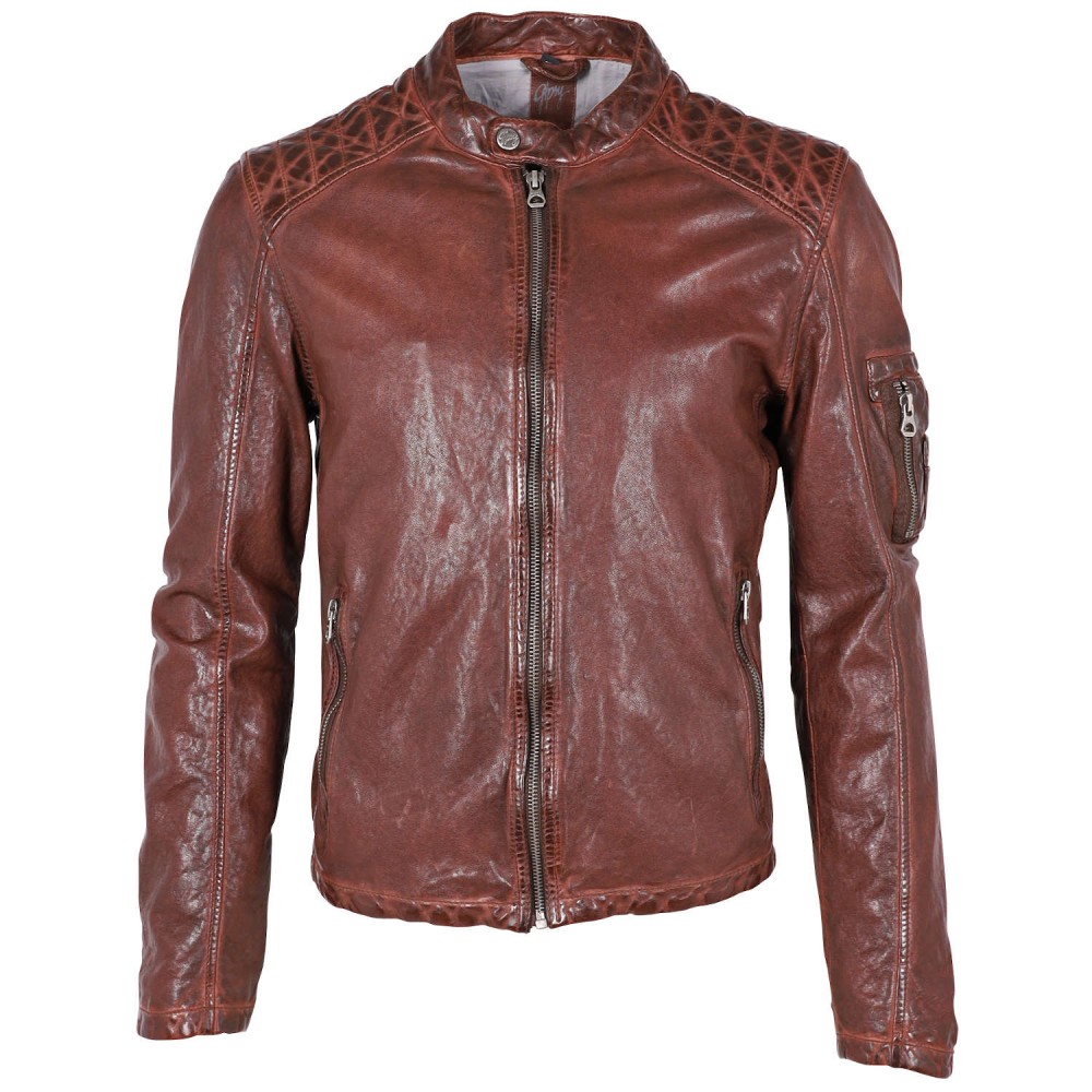 Geaca de Piele Barbati Gipsy Castanie GMPidger LGAWV Geaca de Piele Barbati Gipsy Castanie GMPidger LGAWV - readytowear.ro