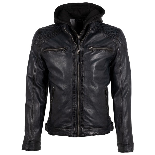 Geaca de Piele Barbati Gipsy Bleumarin Inchis GMRao – Black Friday — fotografia 1