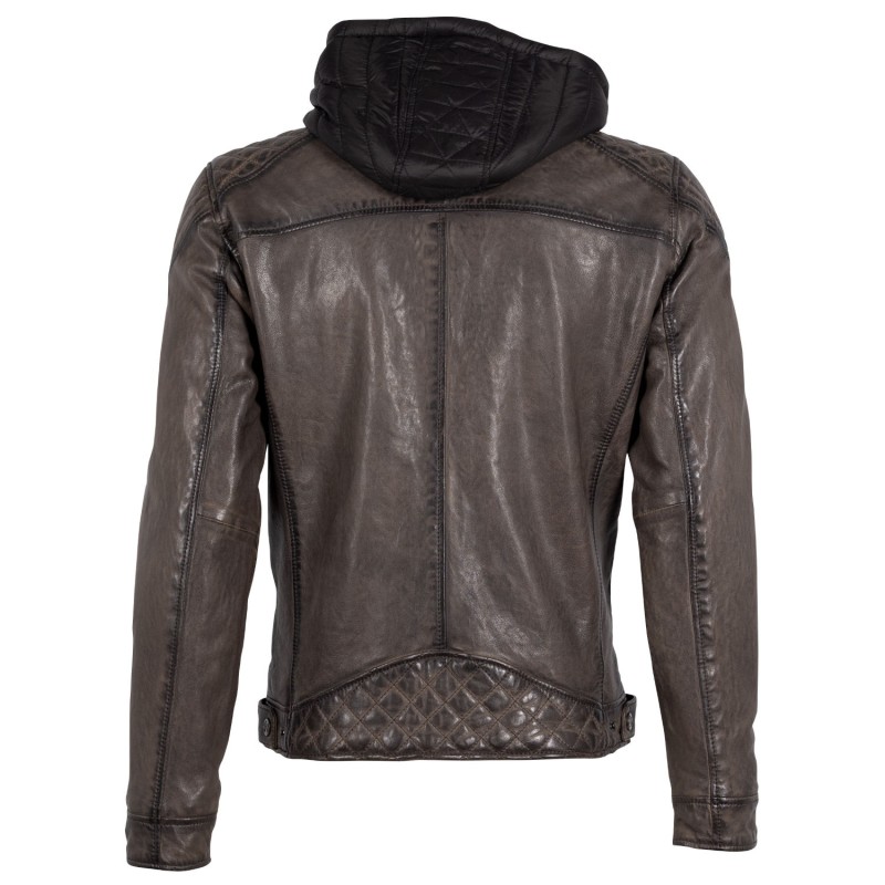 Geaca de Piele Barbati Gipsy Gri GMRao – IMBRACAMINTE