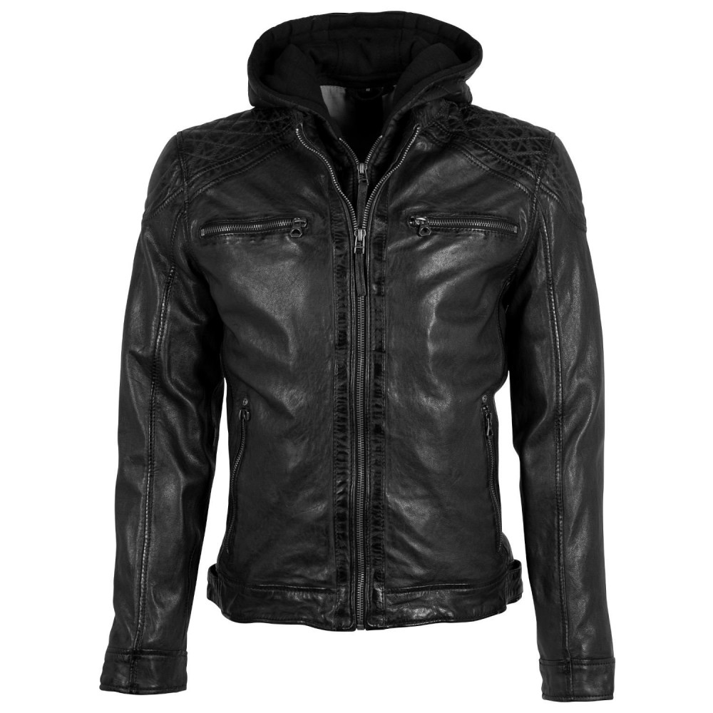 Geaca de Piele Barbati Gipsy Neagra GMRao LVV Geaca de Piele Barbati Gipsy Neagra GMRao LVV - readytowear.ro