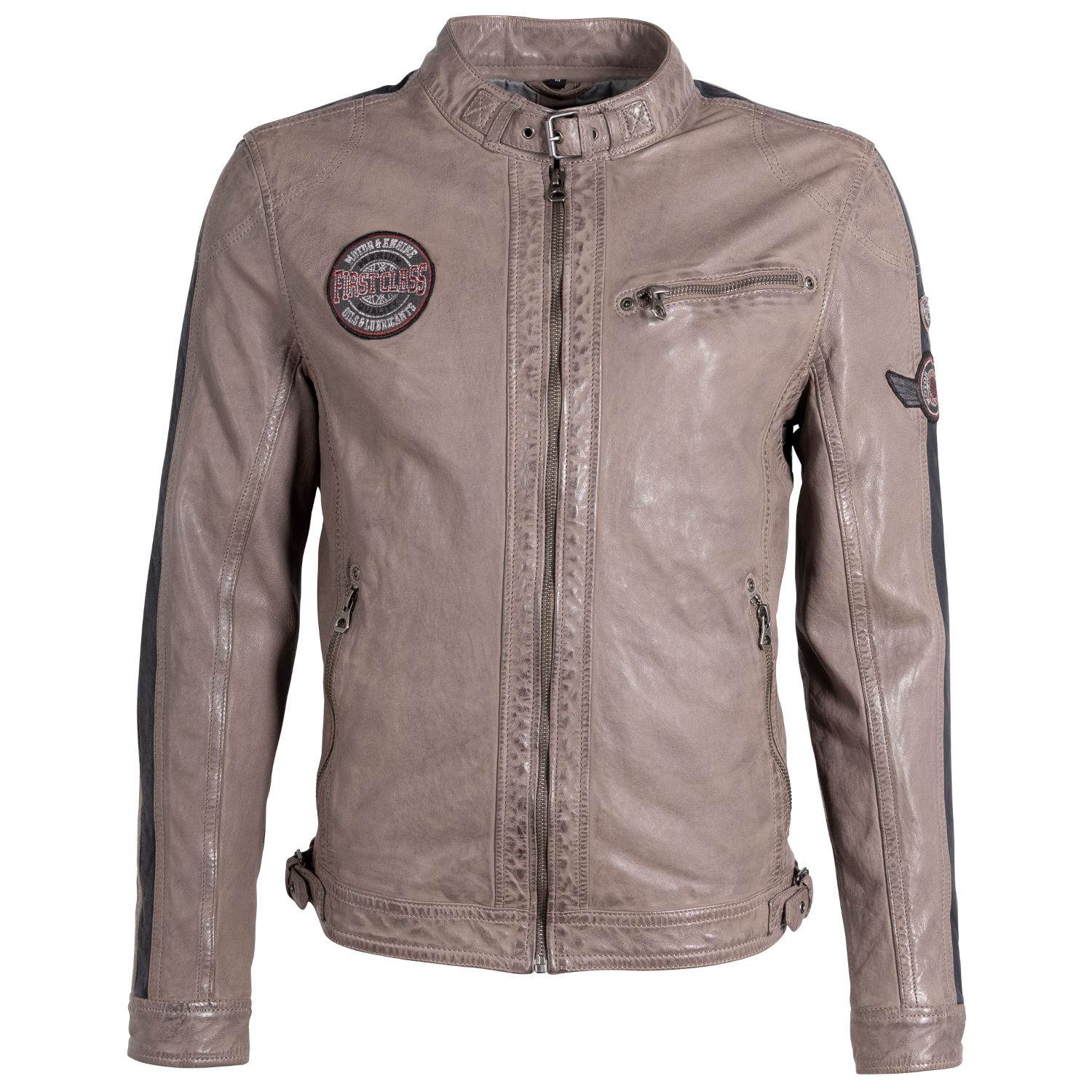 Geaca de Piele Barbati Gipsy Gri/Bleumarin GMRaysam – IMBRACAMINTE