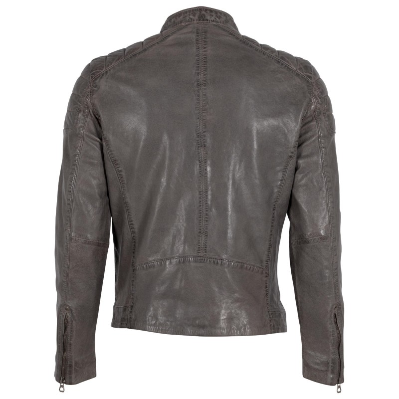 Geaca de Piele Barbati Gipsy Gri GMRemko – Black Friday