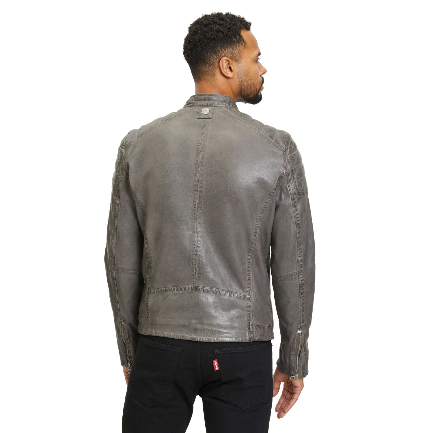Geaca de Piele Barbati Gipsy Gri GMRemko – Black Friday