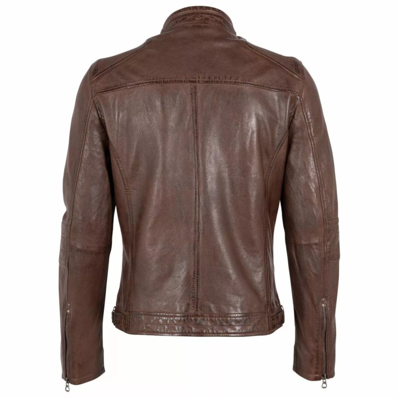 Geaca de Piele Barbati Gipsy Coniac Inchis GMRian LABOV – Black Friday