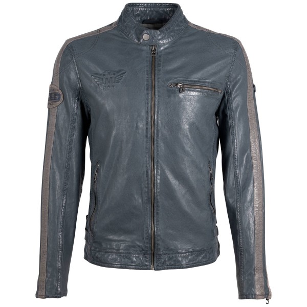 Geaca de Piele Barbati Gipsy Albastru Deschis/Gri GMRic – Black Friday — fotografia 1