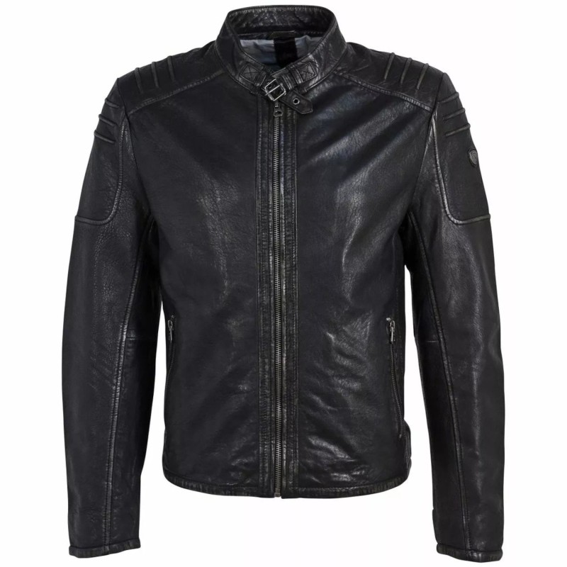 Geaca de Piele Barbati Gipsy Negru Antic GMRosko – IMBRACAMINTE