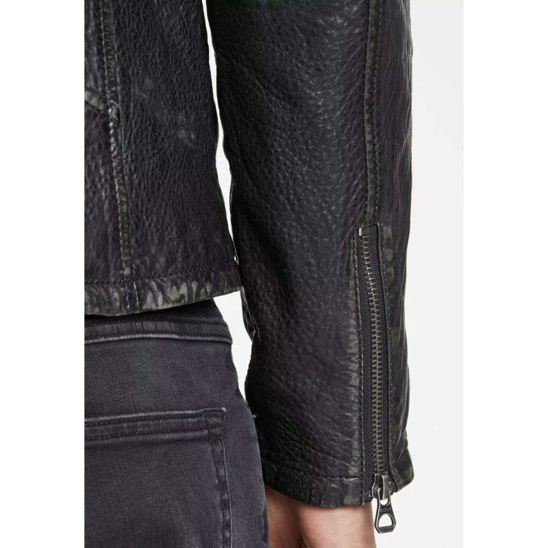 Geaca de Piele Barbati Gipsy Negru Antic GMRosko – IMBRACAMINTE