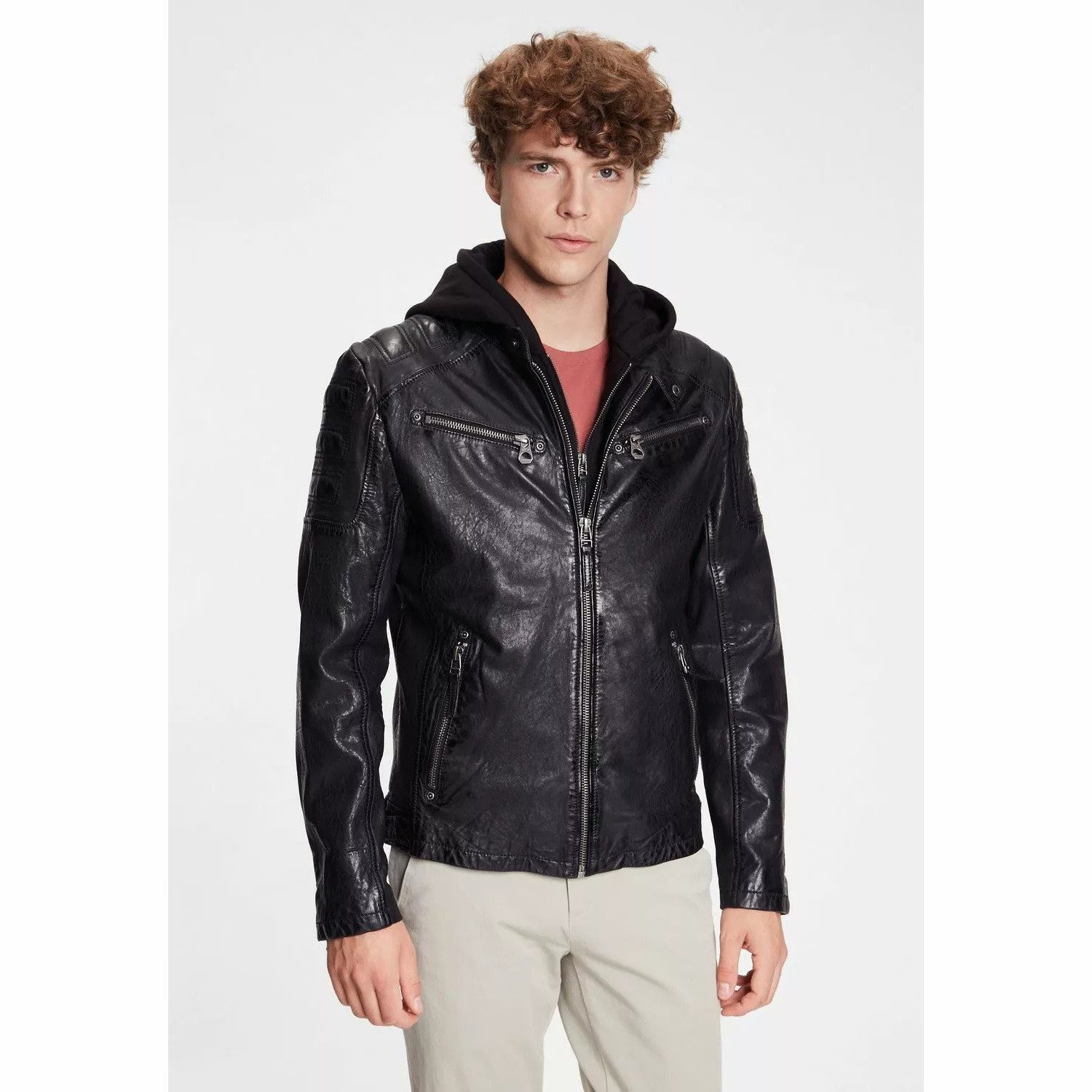 Geaca de Piele Barbati Gipsy Neagra GMRyan LVW – IMBRACAMINTE