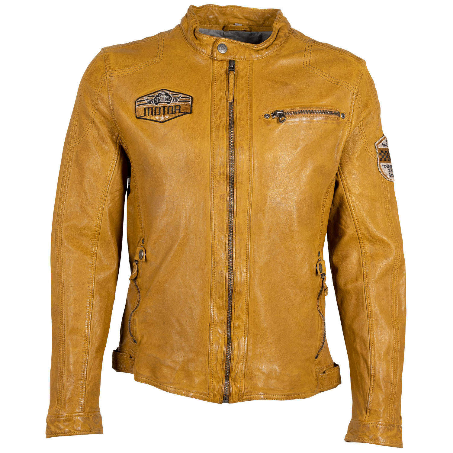 Geaca de Piele Barbati Gipsy Galben Mustar GMRydoz – Black Friday