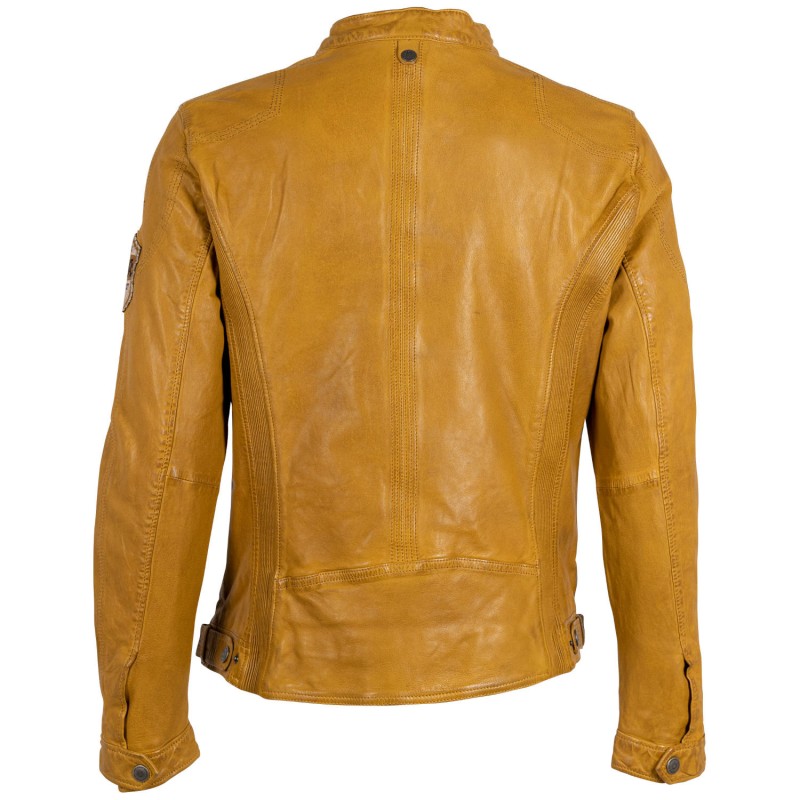 Geaca de Piele Barbati Gipsy Galben Mustar GMRydoz – Black Friday