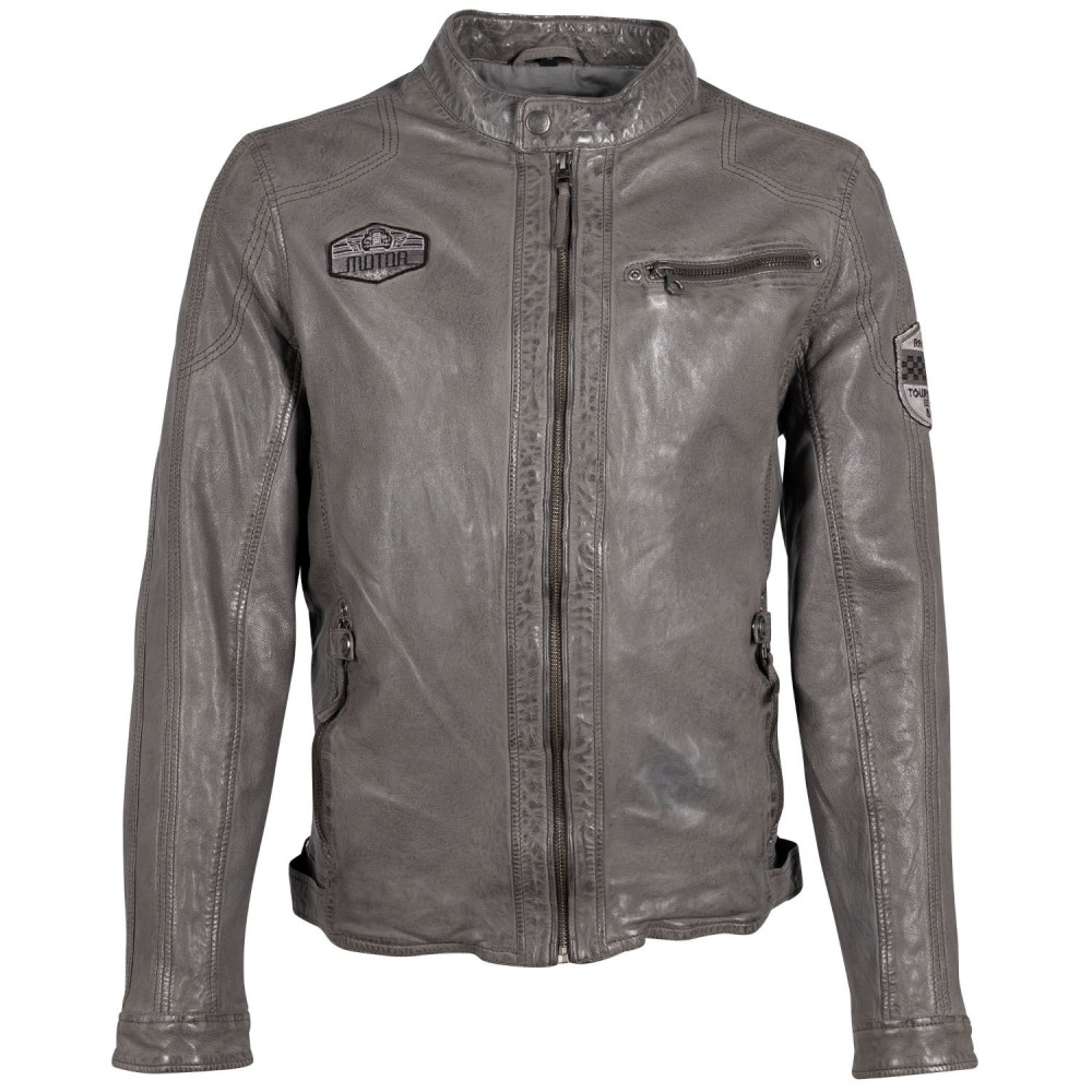 Geaca de Piele Barbati Gipsy Gri Deschis GMRydoz Geaca de Piele Barbati Gipsy Gri Deschis GMRydoz - readytowear.ro