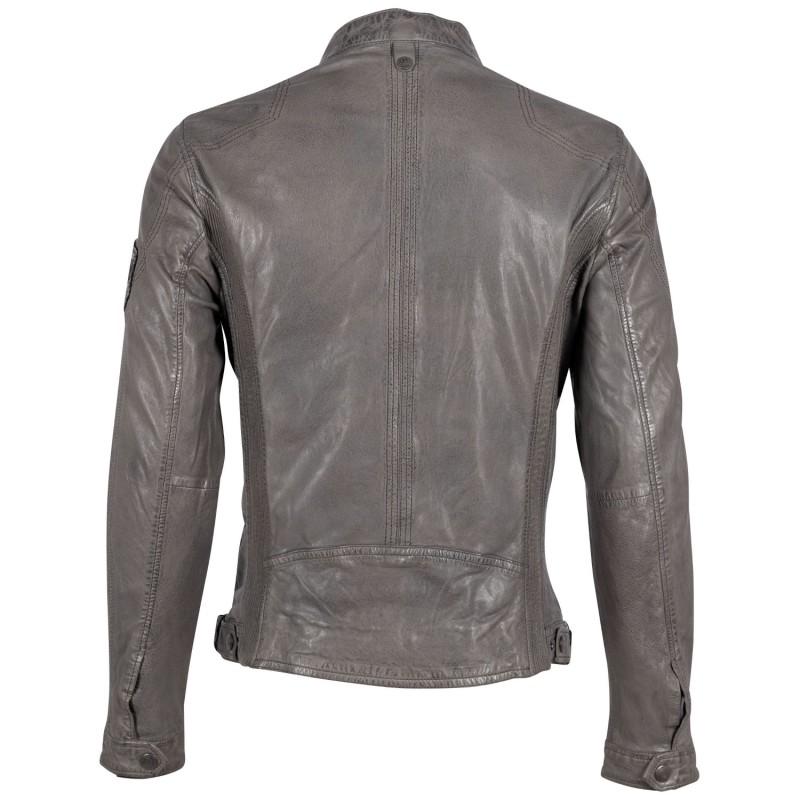 Geaca de Piele Barbati Gipsy Gri Deschis GMRydoz – Geci de Piele