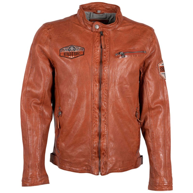 Geaca de Piele Barbati Gipsy Portocalie GMRydoz – Black Friday