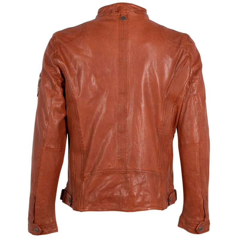 Geaca de Piele Barbati Gipsy Portocalie GMRydoz – Black Friday