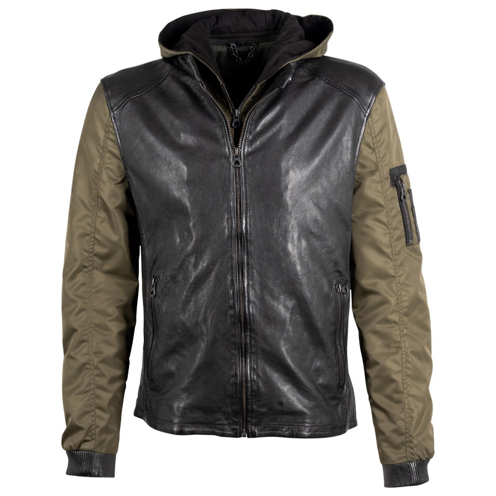 Geaca de Piele Barbati Gipsy Negru/Kaki GMSkyak Geaca de Piele Barbati Gipsy Negru/Kaki GMSkyak - readytowear.ro