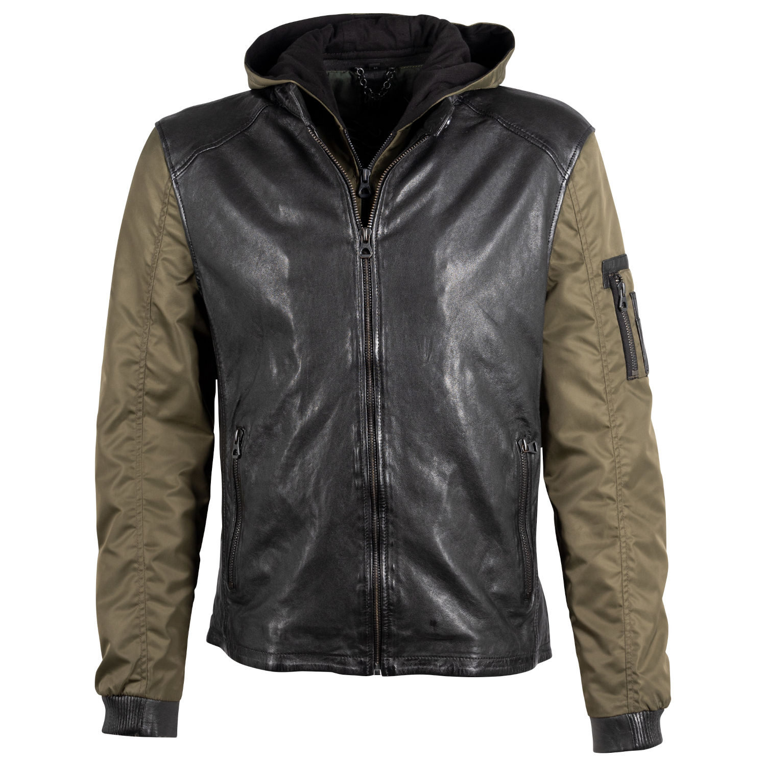 Geaca de Piele Barbati Gipsy Negru/Kaki GMSkyak – IMBRACAMINTE Geaca de Piele Barbati Gipsy Negru/Kaki GMSkyak – IMBRACAMINTE