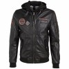 Geaca de Piele Barbati Gipsy Neagra GMSkythunder - readytowear.ro