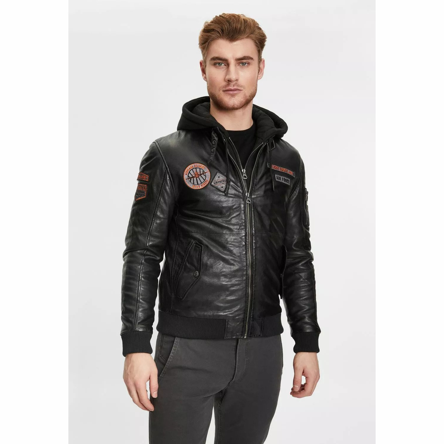 Geaca de Piele Barbati Gipsy Neagra GMSkythunder – IMBRACAMINTE