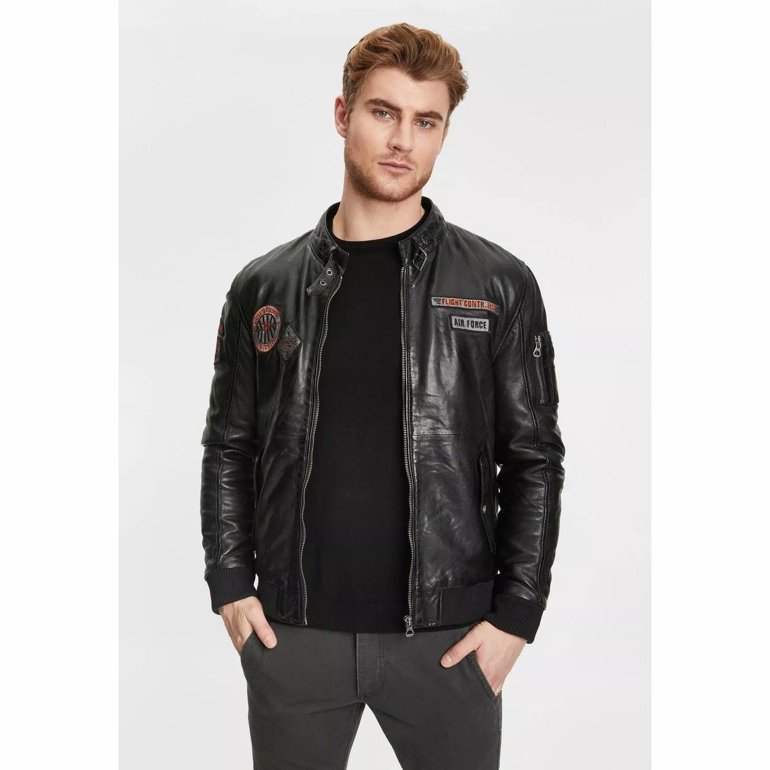 Geaca de Piele Barbati Gipsy Neagra GMSkythunder – IMBRACAMINTE