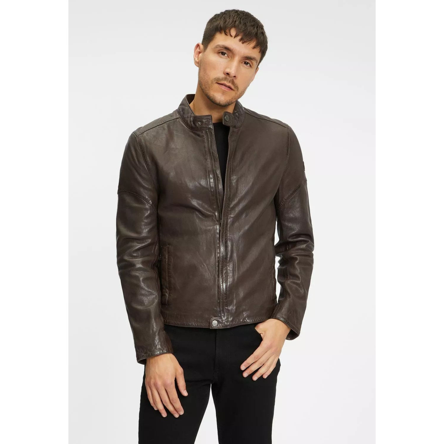 Geaca de Piele Barbati Gipsy Maro Inchis GMSolvic – Black Friday