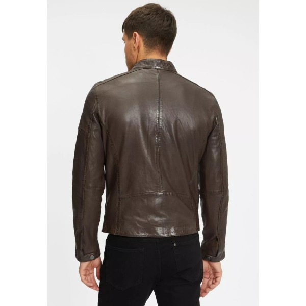 Geaca de Piele Barbati Gipsy Maro Inchis GMSolvic – Black Friday — fotografia 5