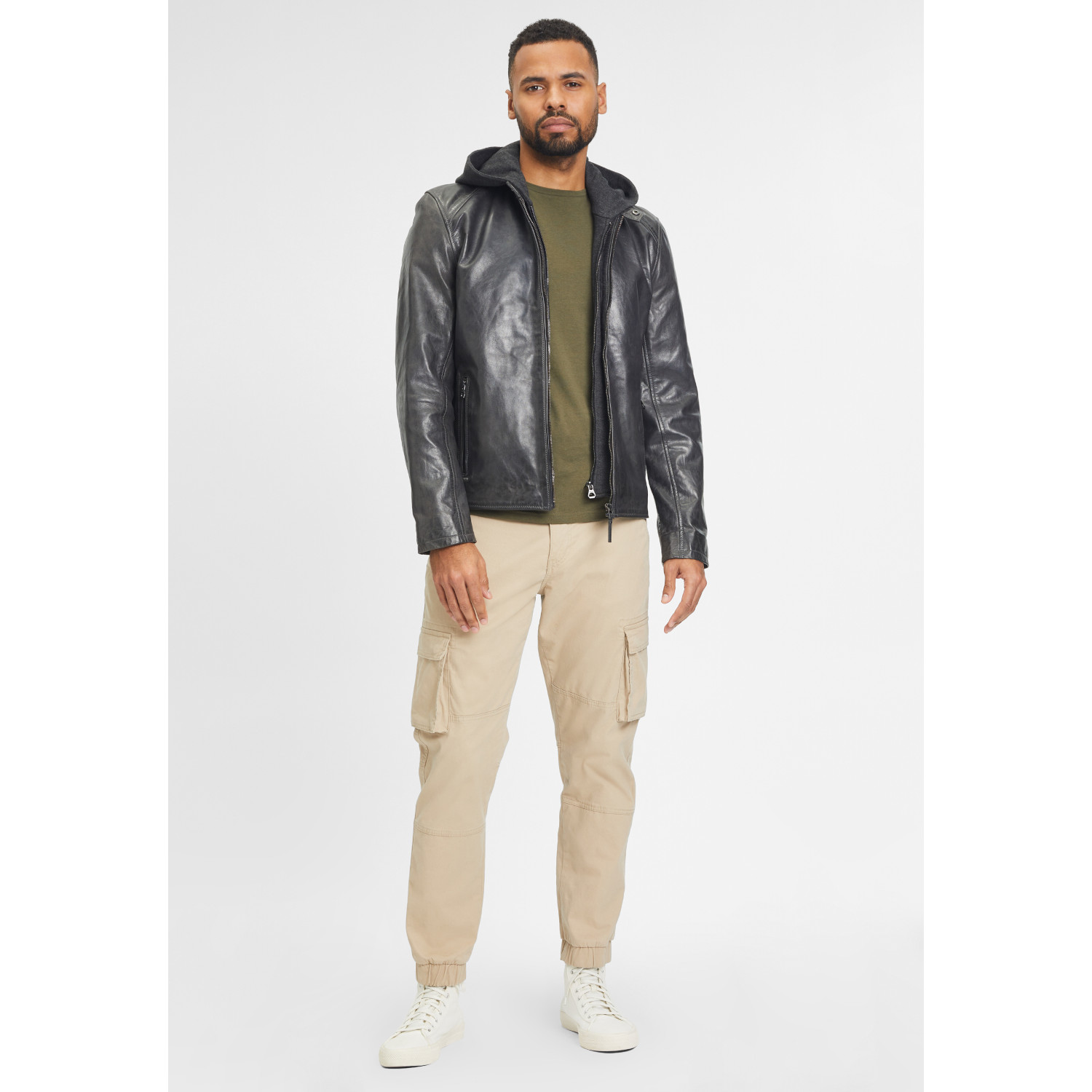 Geaca de Piele Barbati Gipsy Antracit Inchis GMSplesh – IMBRACAMINTE