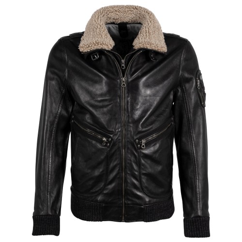 Geaca de Piele Barbati Gipsy Neagra GMStarpatrol 2