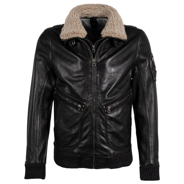 Geaca de Piele Barbati Gipsy Neagra GMStarpatrol 2