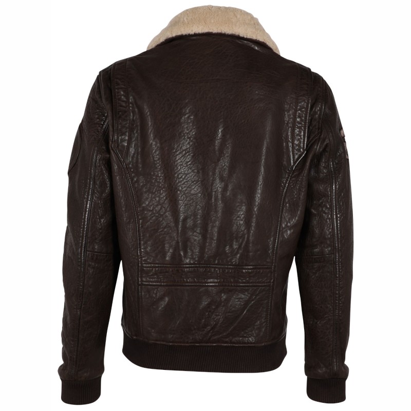 Geaca de Piele Barbati Gipsy Maro Inchis GMStarpatrol NSLBV – IMBRACAMINTE