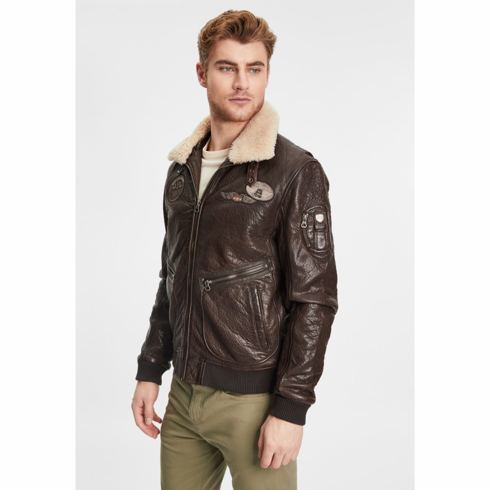 Geaca de Piele Barbati Gipsy Maro Inchis GMStarpatrol NSLBV Geaca de Piele Barbati Gipsy Maro Inchis GMStarpatrol NSLBV - readytowear.ro