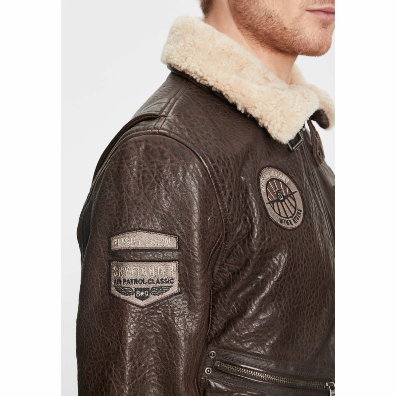 Geaca de Piele Barbati Gipsy Maro Inchis GMStarpatrol NSLBV – IMBRACAMINTE