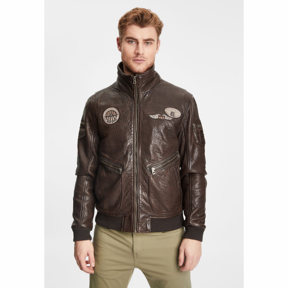 Geaca de Piele Barbati Gipsy Maro Inchis GMStarpatrol NSLBV Geaca de Piele Barbati Gipsy Maro Inchis GMStarpatrol NSLBV - readytowear.ro