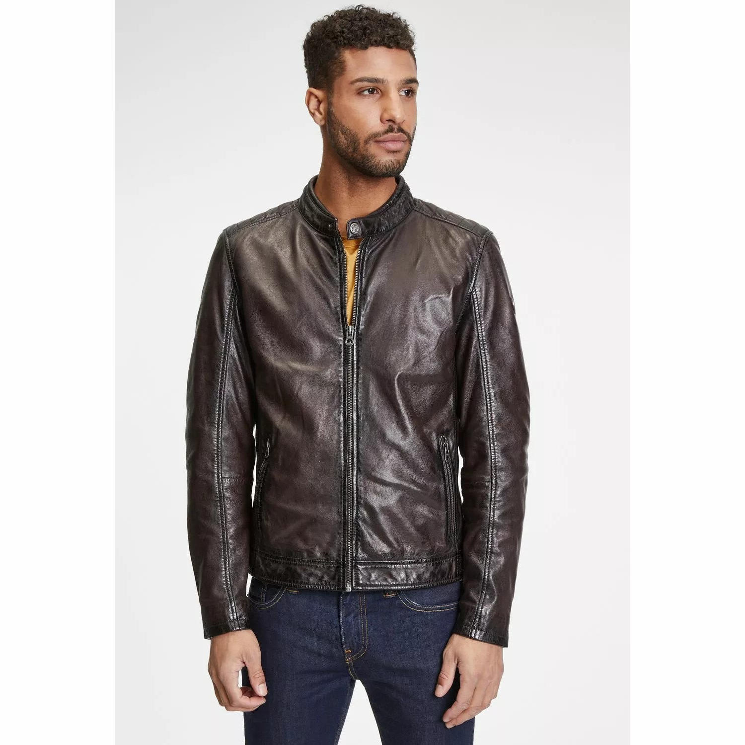 Geaca de Piele Barbati Gipsy Maro Inchis GMSutton – IMBRACAMINTE