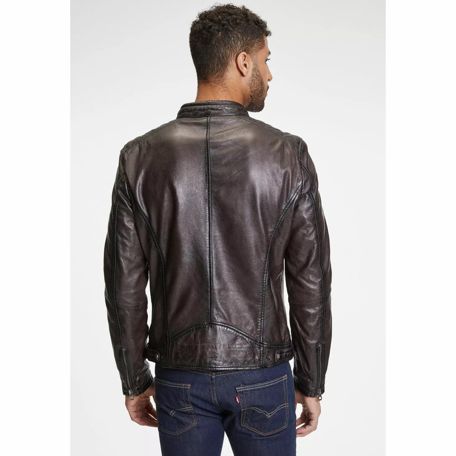 Geaca de Piele Barbati Gipsy Maro Inchis GMSutton – IMBRACAMINTE