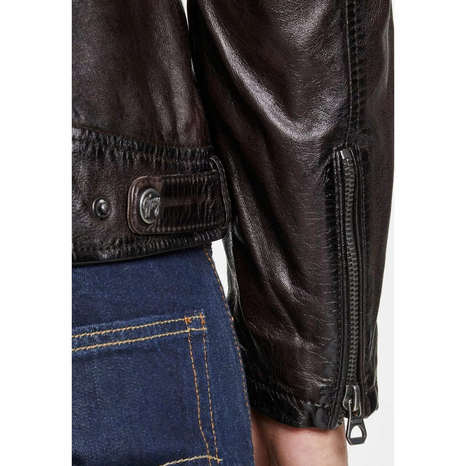 Geaca de Piele Barbati Gipsy Maro Inchis GMSutton – IMBRACAMINTE