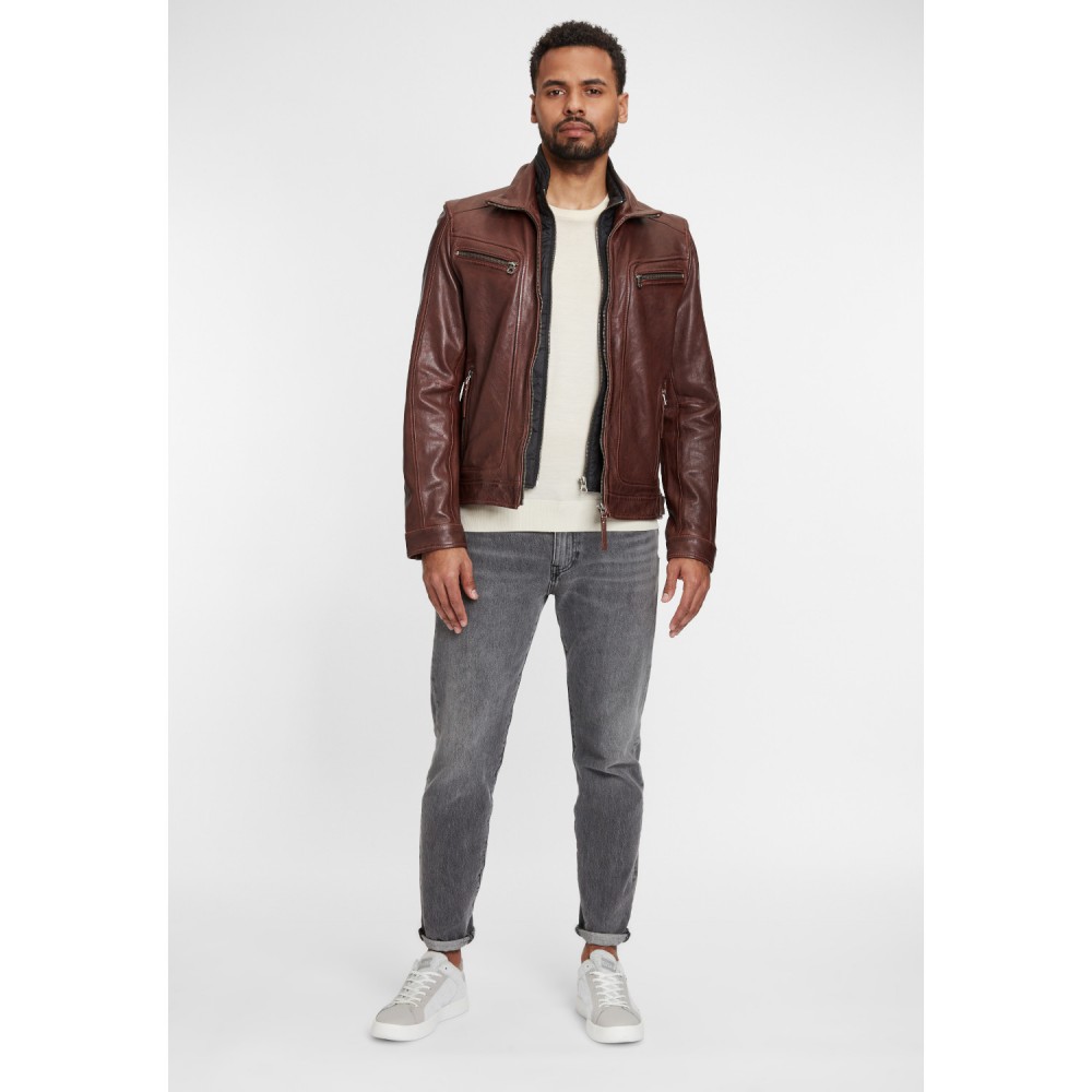 Geaca de Piele Barbati Gipsy Castanie GMTaho Geaca de Piele Barbati Gipsy Castanie GMTaho - readytowear.ro