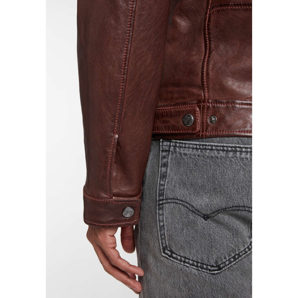 Geaca de Piele Barbati Gipsy Castanie GMTaho Geaca de Piele Barbati Gipsy Castanie GMTaho - readytowear.ro