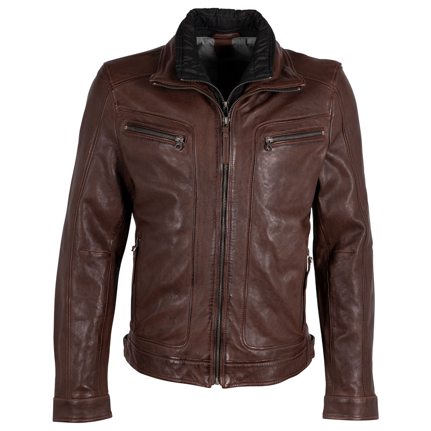 Geaca de Piele Barbati Gipsy Castanie GMTaho – IMBRACAMINTE