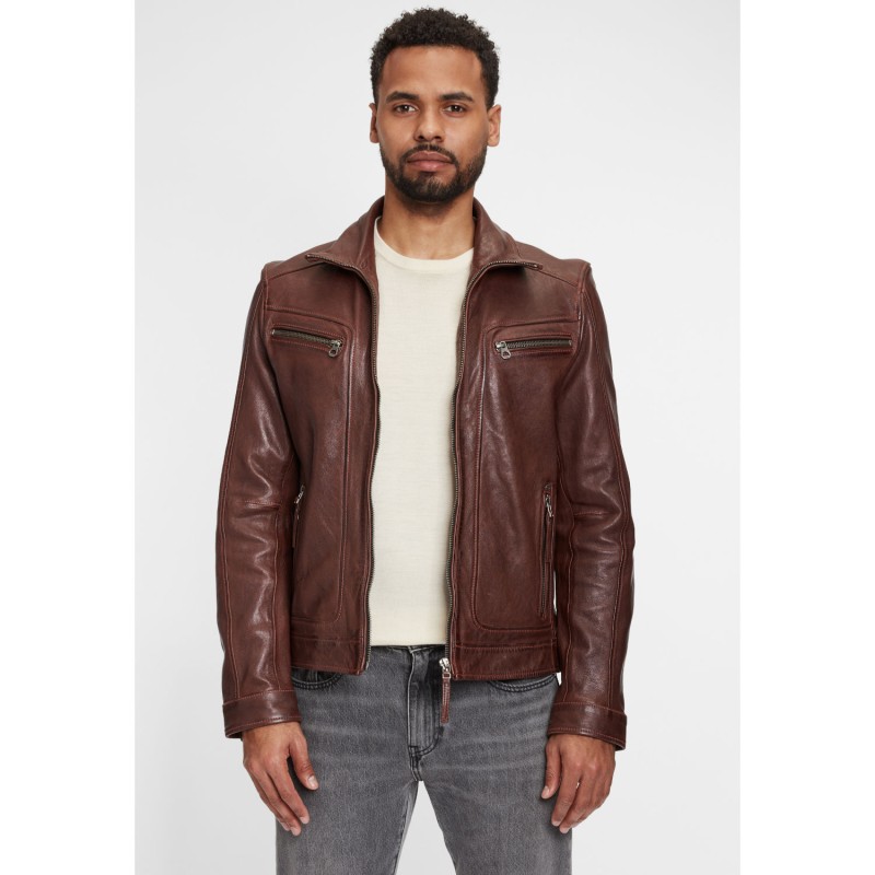 Geaca de Piele Barbati Gipsy Castanie GMTaho – IMBRACAMINTE Geaca de Piele Barbati Gipsy Castanie GMTaho – IMBRACAMINTE