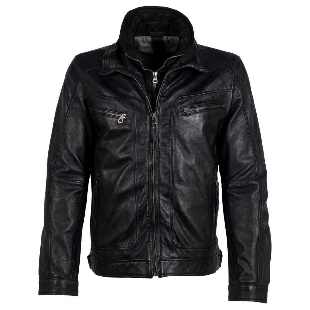 Geaca de Piele Barbati Gipsy Negru/Bleumarin GMTaho Geaca de Piele Barbati Gipsy Negru/Bleumarin GMTaho - readytowear.ro