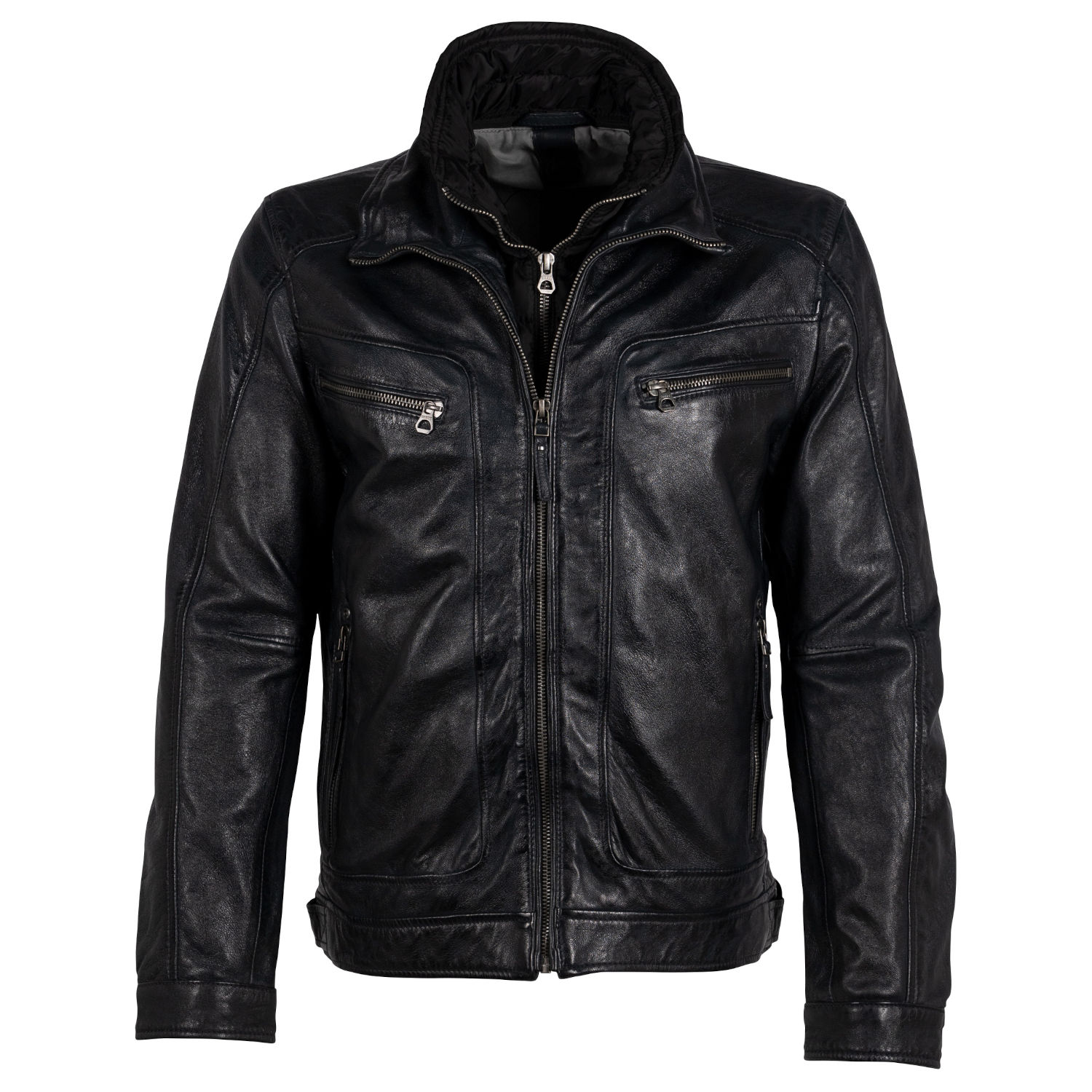 Geaca de Piele Barbati Gipsy Negru/Bleumarin GMTaho – IMBRACAMINTE Geaca de Piele Barbati Gipsy Negru/Bleumarin GMTaho – IMBRACAMINTE